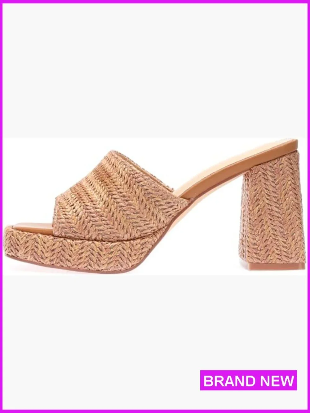 Platform Wedge Slip On Sandals Chunky High Heel Open Toe Summer Beach Boho